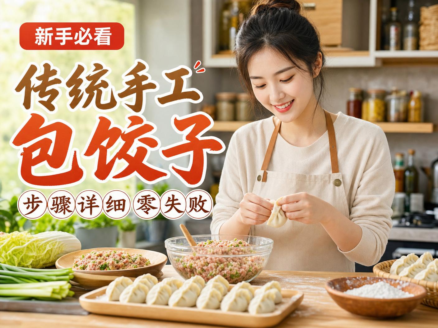 芒果视频-【芒果视频】传统手工包饺子教程传媒演示，步骤详细零失败